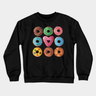 Colorful watercolor donuts Crewneck Sweatshirt